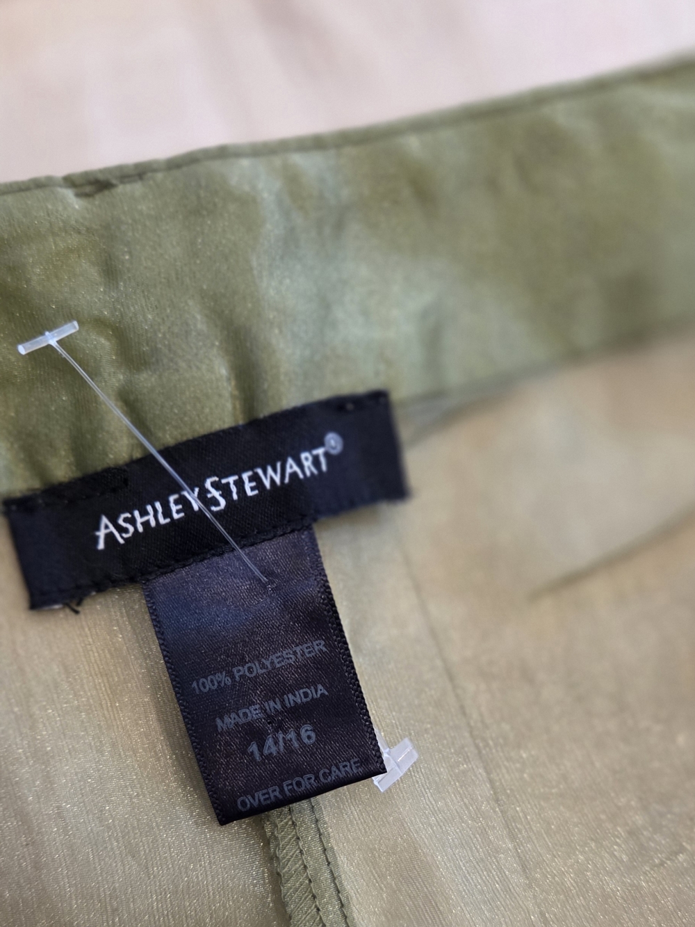 Ashley Stewart Sheer Olive Green Pants - Picture 3 of 6